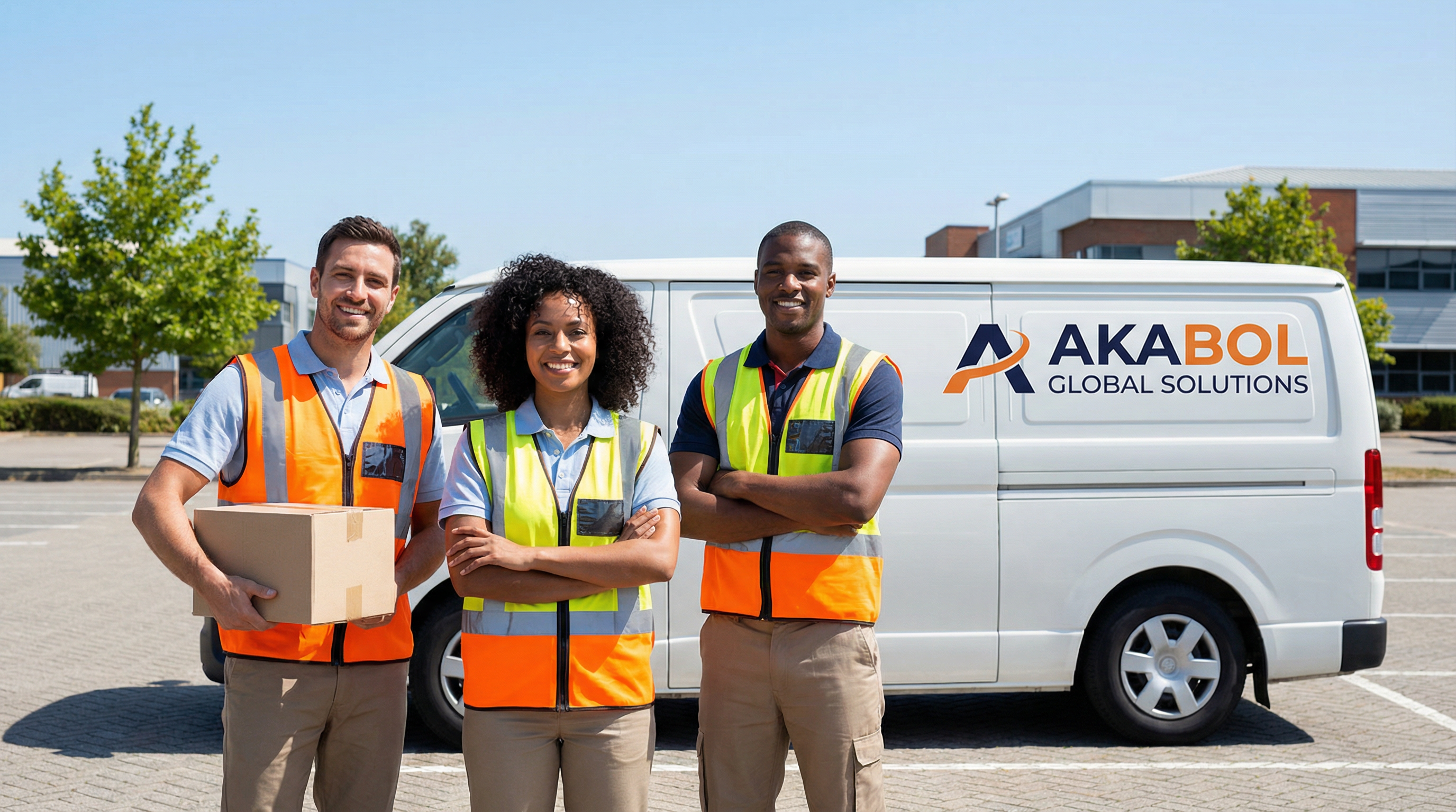 Akabol delivery team with van